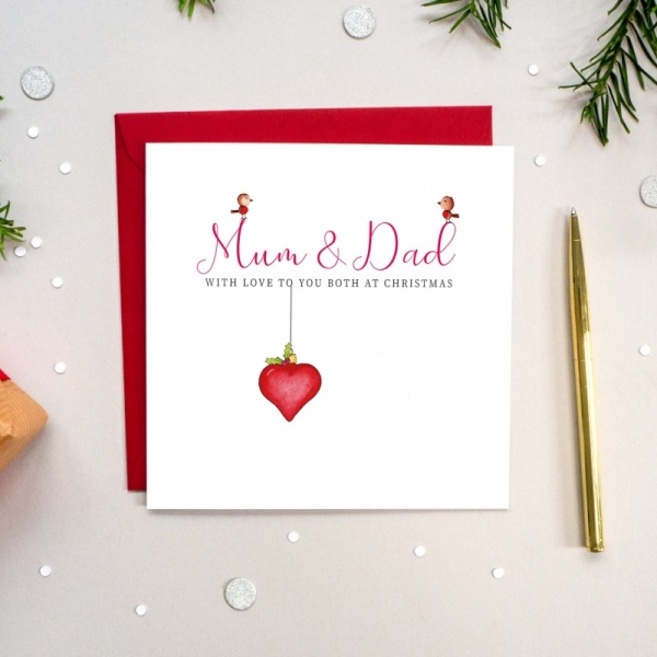 Personalised Christmas Card for Mum and Dad